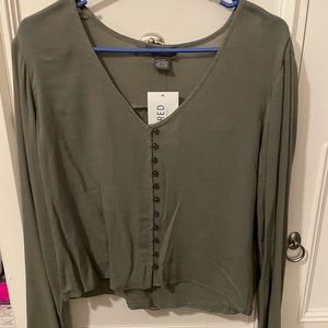 Army green button up top